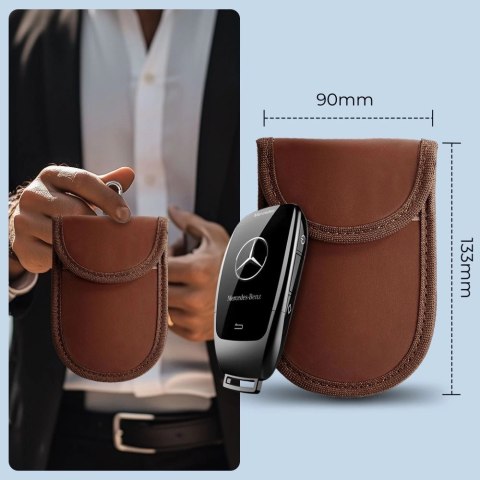 Etui na kluczyki samochodowe Tech-Protect KLR100 blokujące RFID- brązowe
