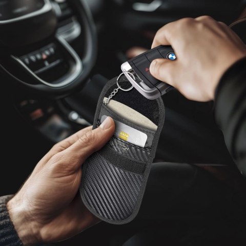 Etui na kluczyki samochodowe Tech-Protect KLR100 blokujące RFID- czarne - carbon