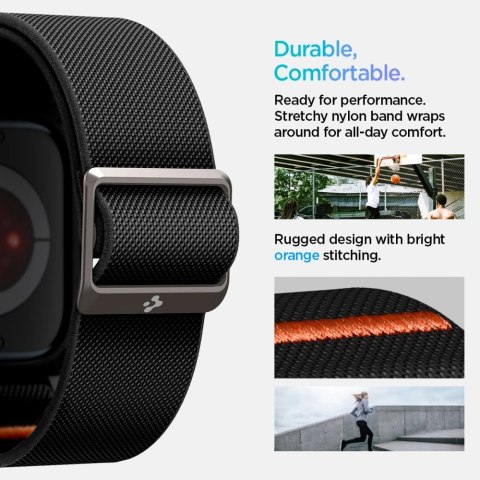 Pasek Spigen Lite Fit "PRO" na Apple Watch 10 46 mm - czarne Pasek Spigen Lite Fit "PRO" na Apple Watch 10 46 mm - czarne