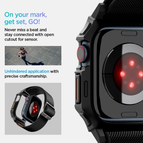 Pasek Spigen Lite Fit "PRO" na Apple Watch 10 46 mm - czarne Pasek Spigen Lite Fit "PRO" na Apple Watch 10 46 mm - czarne