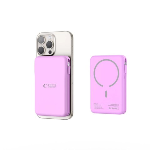 Powerbank Tech-Protect PB31 MagSafe 10000mAH - fioletowy Powerbank Tech-Protect PB31 MagSafe 10000mAH - fioletowy