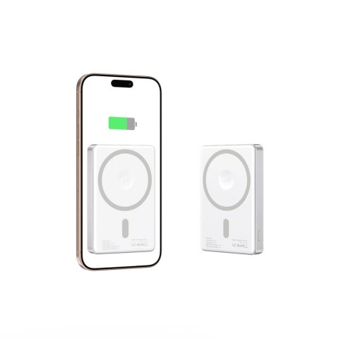 Powerbank Tech-Protect PB33 LifeMag MagSafe 5000mAH - srebrny Powerbank Tech-Protect PB33 LifeMag MagSafe 5000mAH - srebrny