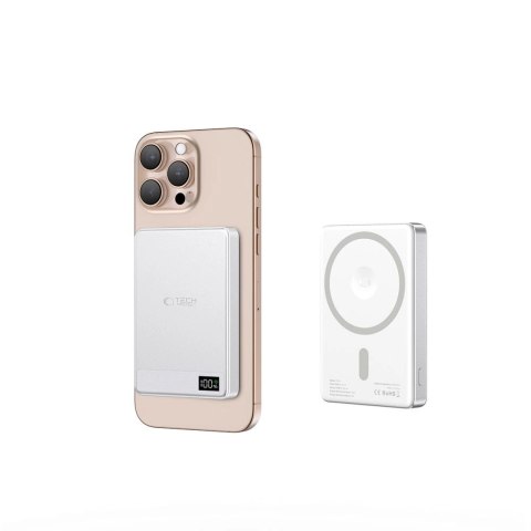 Powerbank Tech-Protect PB33 LifeMag MagSafe 5000mAH - srebrny Powerbank Tech-Protect PB33 LifeMag MagSafe 5000mAH - srebrny