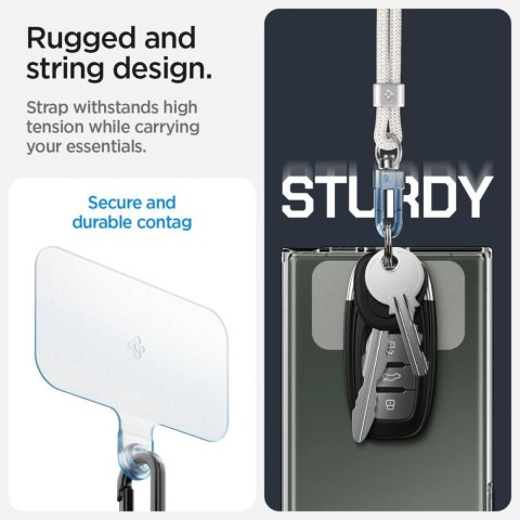 Smycz i zawieszka Spigen Universal Set - biała Smycz i zawieszka Spigen Universal Set - biała