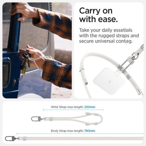 Smycz i zawieszka Spigen Universal Set - biała Smycz i zawieszka Spigen Universal Set - biała