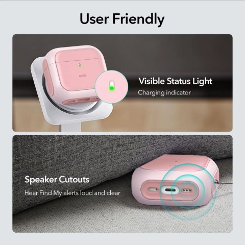 Etui ESR Orbit Halolock MagSafe na AirPods 4 - różowe