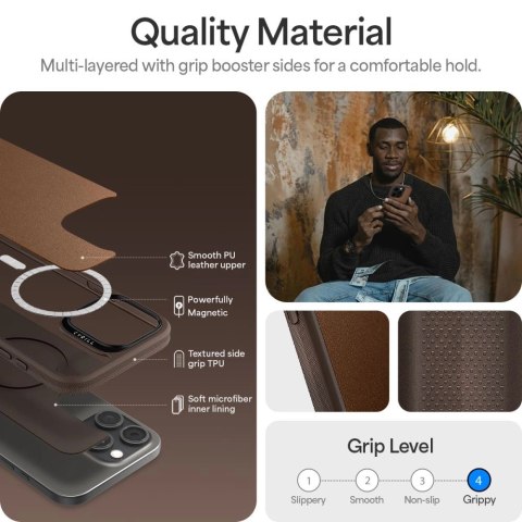 Etui Spigen Cyrill Kajuk Mag na iPhone 16 Pro Max - brązowe Etui Spigen Cyrill Kajuk Mag na iPhone 16 Pro Max - brązowe