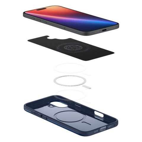 Etui Spigen Thin Fit Magsafe na iPhone 16 - niebieskie Etui Spigen Thin Fit Magsafe na iPhone 16 - niebieskie