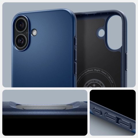 Etui Spigen Thin Fit Magsafe na iPhone 16 - niebieskie Etui Spigen Thin Fit Magsafe na iPhone 16 - niebieskie