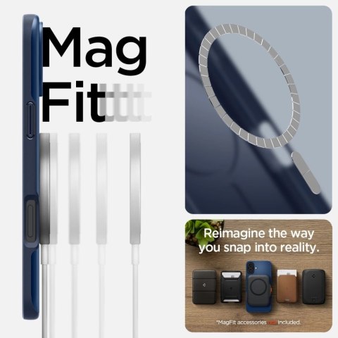 Etui Spigen Thin Fit Magsafe na iPhone 16 - niebieskie Etui Spigen Thin Fit Magsafe na iPhone 16 - niebieskie