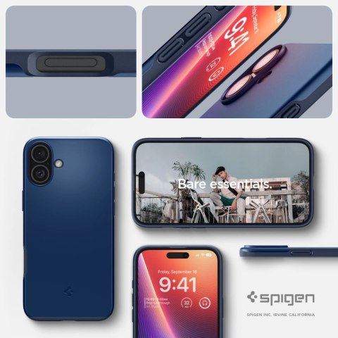 Etui Spigen Thin Fit Magsafe na iPhone 16 - niebieskie Etui Spigen Thin Fit Magsafe na iPhone 16 - niebieskie