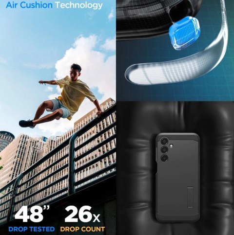 Etui Spigen Tough Armor na Samsung Galaxy A16 4G / 5G - czarne Etui Spigen Tough Armor na Samsung Galaxy A16 4G / 5G - czarne