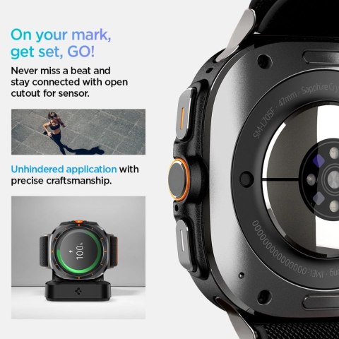 Pasek Spigen Fit Lite na Galaxy Watch Ultra 47 mm - czarny Pasek Spigen Fit Lite na Galaxy Watch Ultra 47 mm - czarny