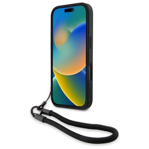 Etui BMW Signature Leather Wordmark Cord na iPhone 16 Pro Max - czarne Etui BMW Signature Leather Wordmark Cord na iPhone 16 Pro Max - czarne