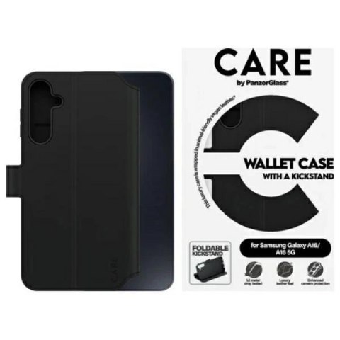 Etui CARE by PanzerGlass Feature Kickstand Wallet na Samsung Galaxy A16 / A16 5G - czarne Etui CARE by PanzerGlass Feature Kickstand Wallet na Samsung Galaxy A16 / A16 5G - czarne