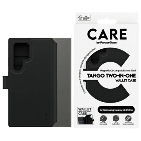 Etui CARE by PanzerGlass Feature Tango 2w1 Wallet na Samsung Galaxy S24 Ultra - czarne Etui CARE by PanzerGlass Feature Tango 2w1 Wallet na Samsung Galaxy S24 Ultra - czarne