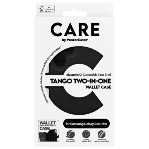 Etui CARE by PanzerGlass Feature Tango 2w1 Wallet na Samsung Galaxy S24 Ultra - czarne Etui CARE by PanzerGlass Feature Tango 2w1 Wallet na Samsung Galaxy S24 Ultra - czarne