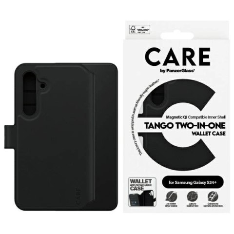 Etui CARE by PanzerGlass Feature Tango 2w1 Wallet na Samsung Galaxy S24+ - czarne Etui CARE by PanzerGlass Feature Tango 2w1 Wallet na Samsung Galaxy S24+ - czarne