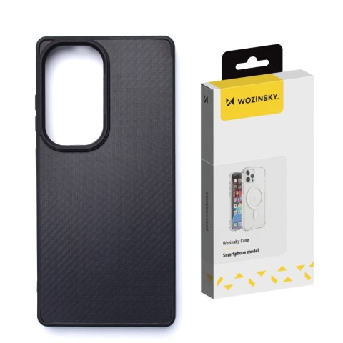 Etui Wozinsky Carbon Fibre Case z MagSafe na Samsung Galaxy S25 - czarne Etui Wozinsky Carbon Fibre Case z MagSafe na Samsung Galaxy S25 - czarne