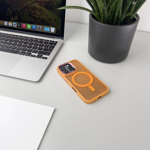 Etui Wozinsky Fashion Case MagSafe na Samsung Galaxy S25 - pomarańczowe