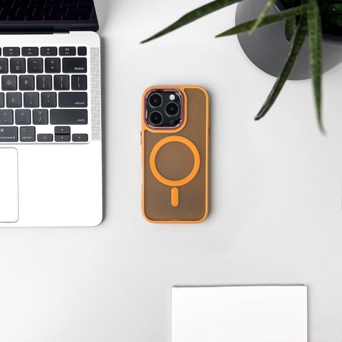 Etui Wozinsky Fashion Case MagSafe na Samsung Galaxy S25 - pomarańczowe
