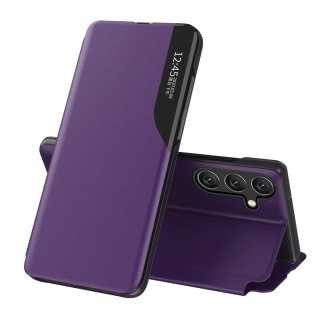 Etui Eco Leather View Case elegancki futerał z klapką i funkcją podstawki na Samsung Galaxy A26 - fioletowe