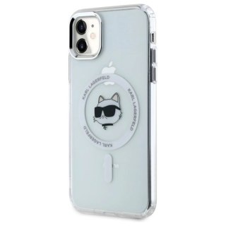 Etui Karl Lagerfeld IML Metal Choupette Head MagSafe na iPhone 11 - białe