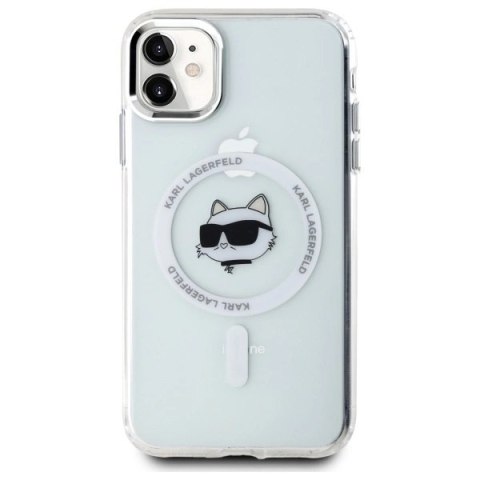 Etui Karl Lagerfeld IML Metal Choupette Head MagSafe na iPhone 11 - białe Etui Karl Lagerfeld IML Metal Choupette Head MagSafe na iPhone 11 - białe