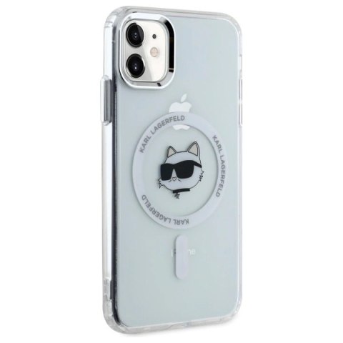 Etui Karl Lagerfeld IML Metal Choupette Head MagSafe na iPhone 11 - białe Etui Karl Lagerfeld IML Metal Choupette Head MagSafe na iPhone 11 - białe