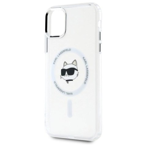 Etui Karl Lagerfeld IML Metal Choupette Head MagSafe na iPhone 11 - białe Etui Karl Lagerfeld IML Metal Choupette Head MagSafe na iPhone 11 - białe