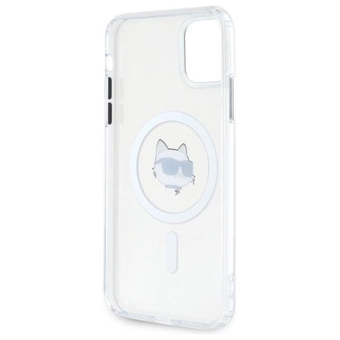 Etui Karl Lagerfeld IML Metal Choupette Head MagSafe na iPhone 11 - białe Etui Karl Lagerfeld IML Metal Choupette Head MagSafe na iPhone 11 - białe