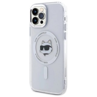 Etui Karl Lagerfeld IML Metal Choupette Head MagSafe na iPhone 12 - białe