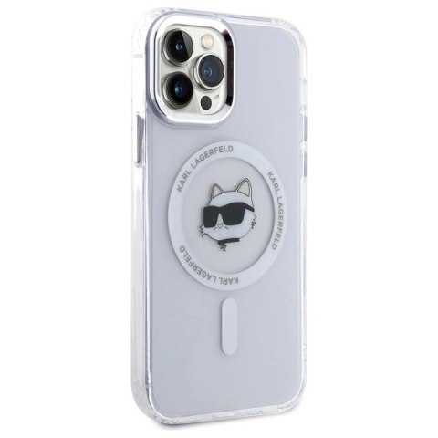 Etui Karl Lagerfeld IML Metal Choupette Head MagSafe na iPhone 12 - białe Etui Karl Lagerfeld IML Metal Choupette Head MagSafe na iPhone 12 - białe