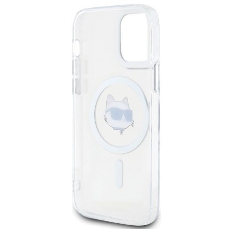 Etui Karl Lagerfeld IML Metal Choupette Head MagSafe na iPhone 12 - białe Etui Karl Lagerfeld IML Metal Choupette Head MagSafe na iPhone 12 - białe