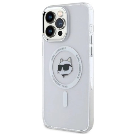 Etui Karl Lagerfeld IML Metal Choupette Head MagSafe na iPhone 13 Pro - białe Etui Karl Lagerfeld IML Metal Choupette Head MagSafe na iPhone 13 Pro - białe