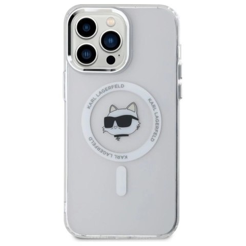 Etui Karl Lagerfeld IML Metal Choupette Head MagSafe na iPhone 13 Pro - białe Etui Karl Lagerfeld IML Metal Choupette Head MagSafe na iPhone 13 Pro - białe