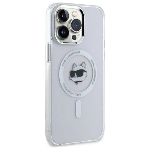 Etui Karl Lagerfeld IML Metal Choupette Head MagSafe na iPhone 13 Pro - białe Etui Karl Lagerfeld IML Metal Choupette Head MagSafe na iPhone 13 Pro - białe