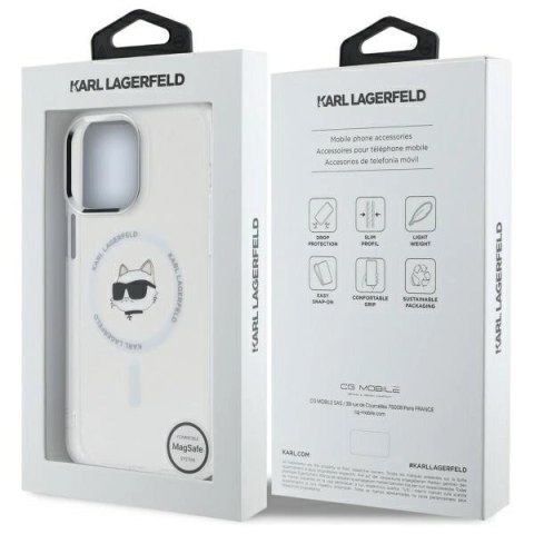 Etui Karl Lagerfeld IML Metal Choupette Head MagSafe na iPhone 13 Pro - białe Etui Karl Lagerfeld IML Metal Choupette Head MagSafe na iPhone 13 Pro - białe