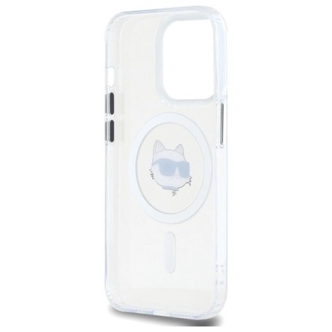 Etui Karl Lagerfeld IML Metal Choupette Head MagSafe na iPhone 13 - białe