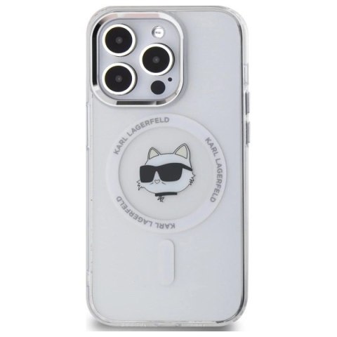 Etui Karl Lagerfeld IML Metal Choupette Head MagSafe na iPhone 14 Pro - białe Etui Karl Lagerfeld IML Metal Choupette Head MagSafe na iPhone 14 Pro - białe