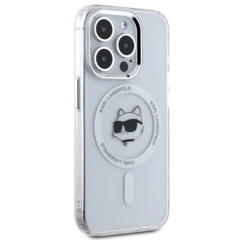 Etui Karl Lagerfeld IML Metal Choupette Head MagSafe na iPhone 15 Pro Max - białe Etui Karl Lagerfeld IML Metal Choupette Head MagSafe na iPhone 15 Pro Max - białe
