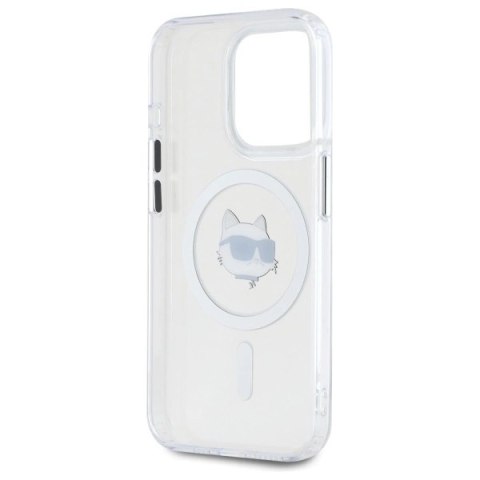 Etui Karl Lagerfeld IML Metal Choupette Head MagSafe na iPhone 15 Pro Max - białe Etui Karl Lagerfeld IML Metal Choupette Head MagSafe na iPhone 15 Pro Max - białe