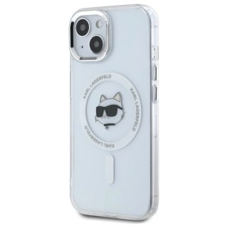 Etui Karl Lagerfeld IML Metal Choupette Head MagSafe na iPhone 15 - białe