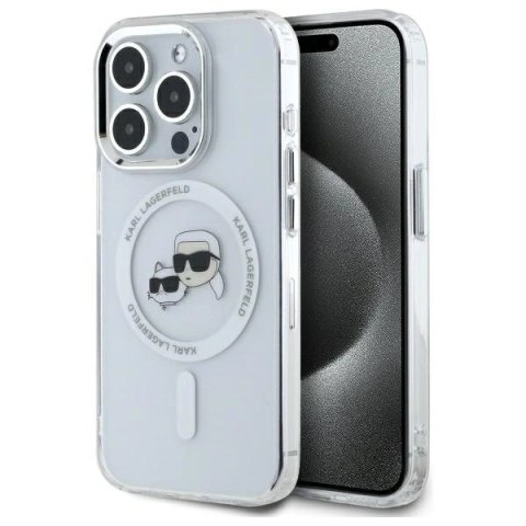 Etui Karl Lagerfeld IML Metal Karl&Choupette Head MagSafe na iPhone 15 Pro - białe Etui Karl Lagerfeld IML Metal Karl&Choupette Head MagSafe na iPhone 15 Pro - białe