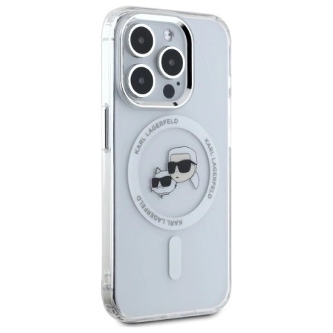 Etui Karl Lagerfeld IML Metal Karl&Choupette Head MagSafe na iPhone 15 Pro - białe Etui Karl Lagerfeld IML Metal Karl&Choupette Head MagSafe na iPhone 15 Pro - białe