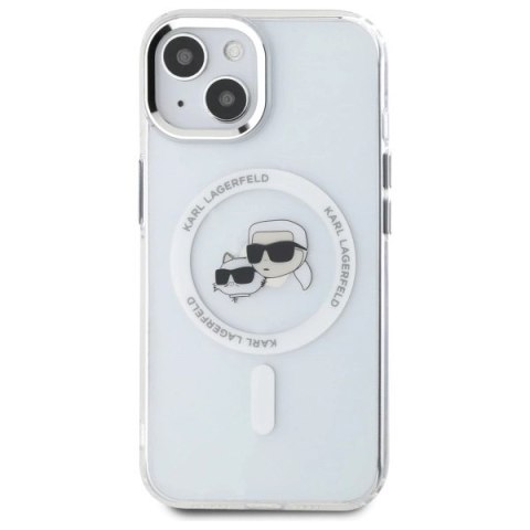 Etui Karl Lagerfeld IML Metal Karl&Choupette Head MagSafe na iPhone 15 - białe Etui Karl Lagerfeld IML Metal Karl&Choupette Head MagSafe na iPhone 15 - białe