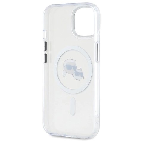 Etui Karl Lagerfeld IML Metal Karl&Choupette Head MagSafe na iPhone 15 - białe Etui Karl Lagerfeld IML Metal Karl&Choupette Head MagSafe na iPhone 15 - białe