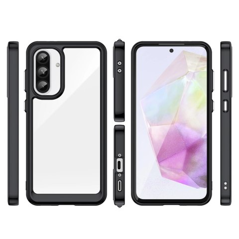 Etui Outer Space Case do Samsung Galaxy A26 pokrowiec z elastyczną ramką - czarne Etui Outer Space Case do Samsung Galaxy A26 pokrowiec z elastyczną ramką - czarne