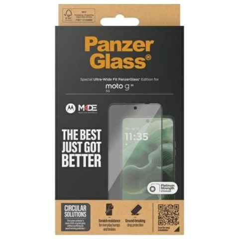Szkło hartowane PanzerGlass Screen Protection Ultra-Wide Fit na Motorola Moto G35 5G