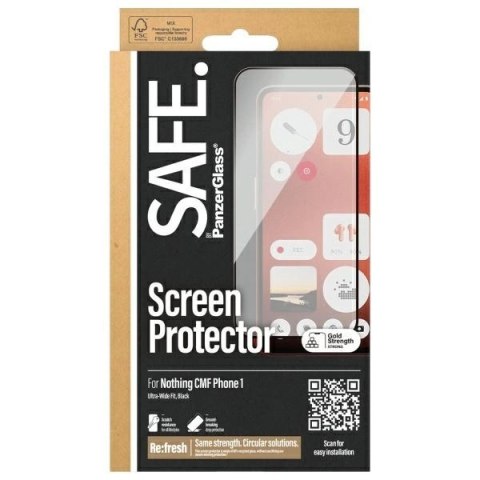 Szkło hartowane SAFE by PanzerGlass Screen Protection Ultra-Wide Fit na Nothing Phone Szkło hartowane SAFE by PanzerGlass Screen Protection Ultra-Wide Fit na Nothing Phone